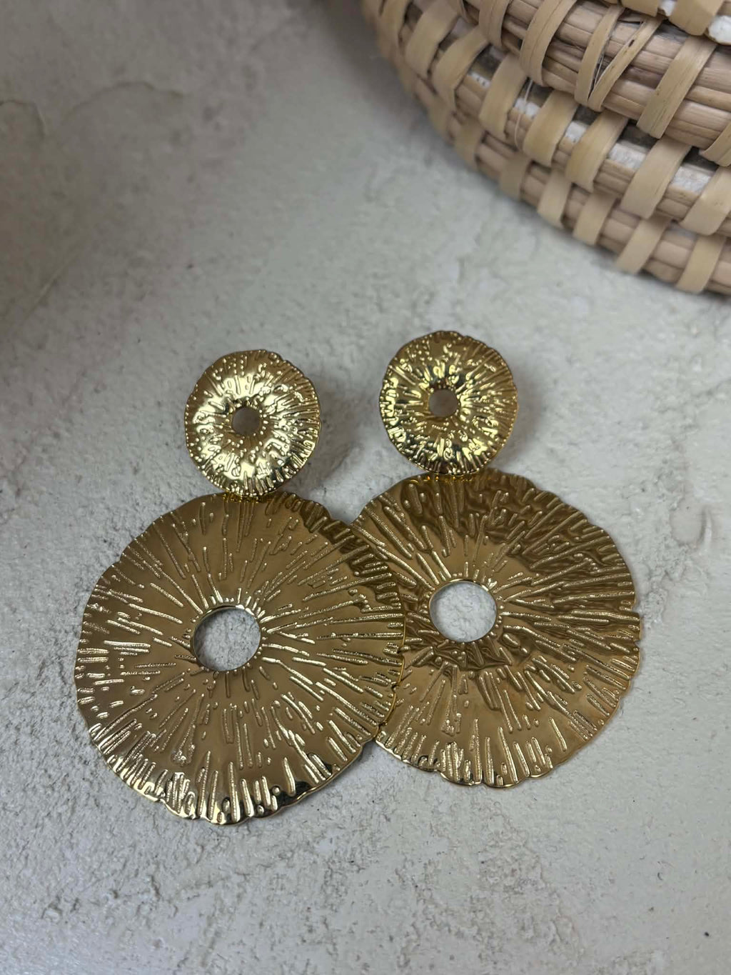 Boucles d'oreilles - rond doré