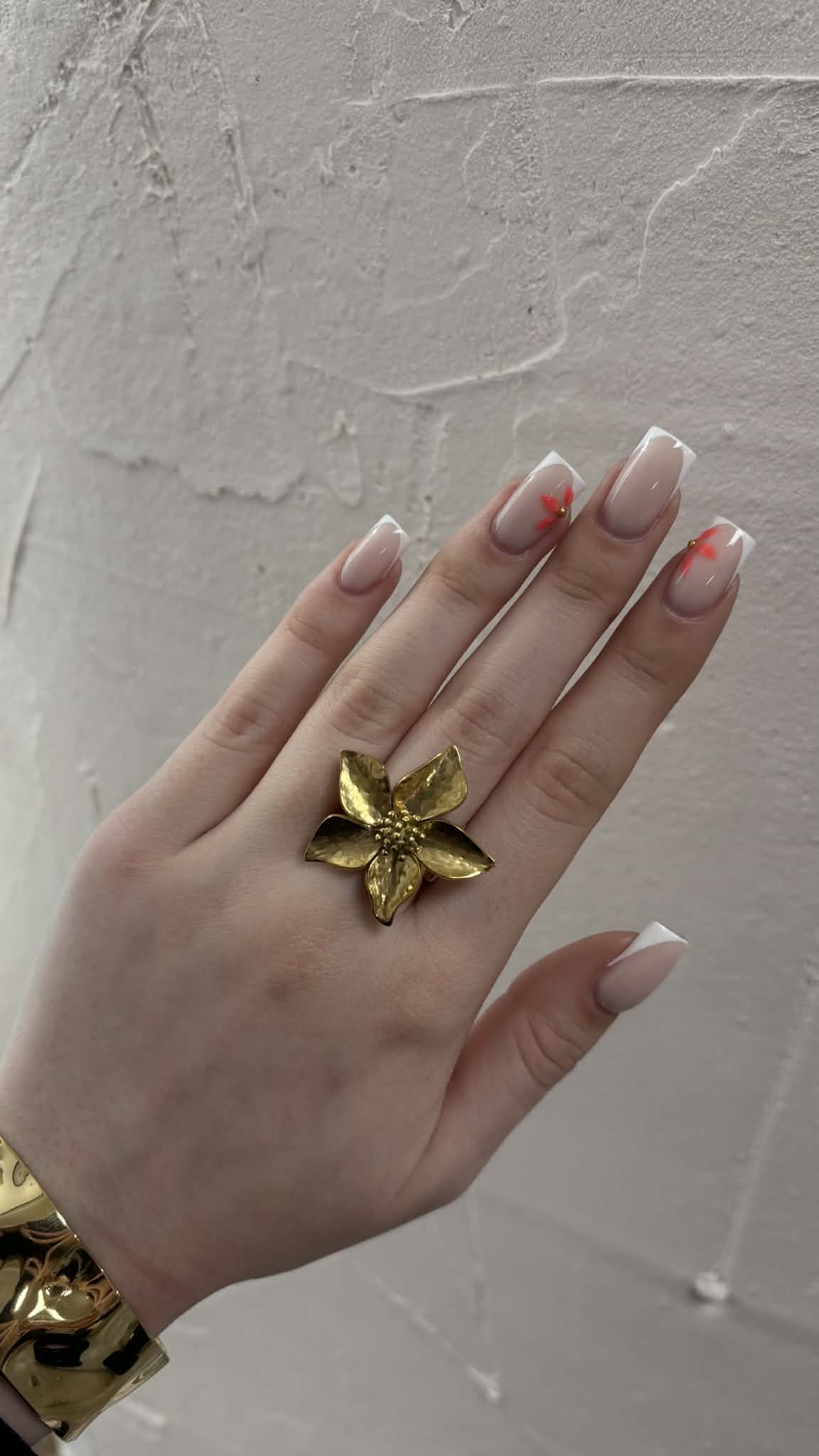 Bague fleur - doré