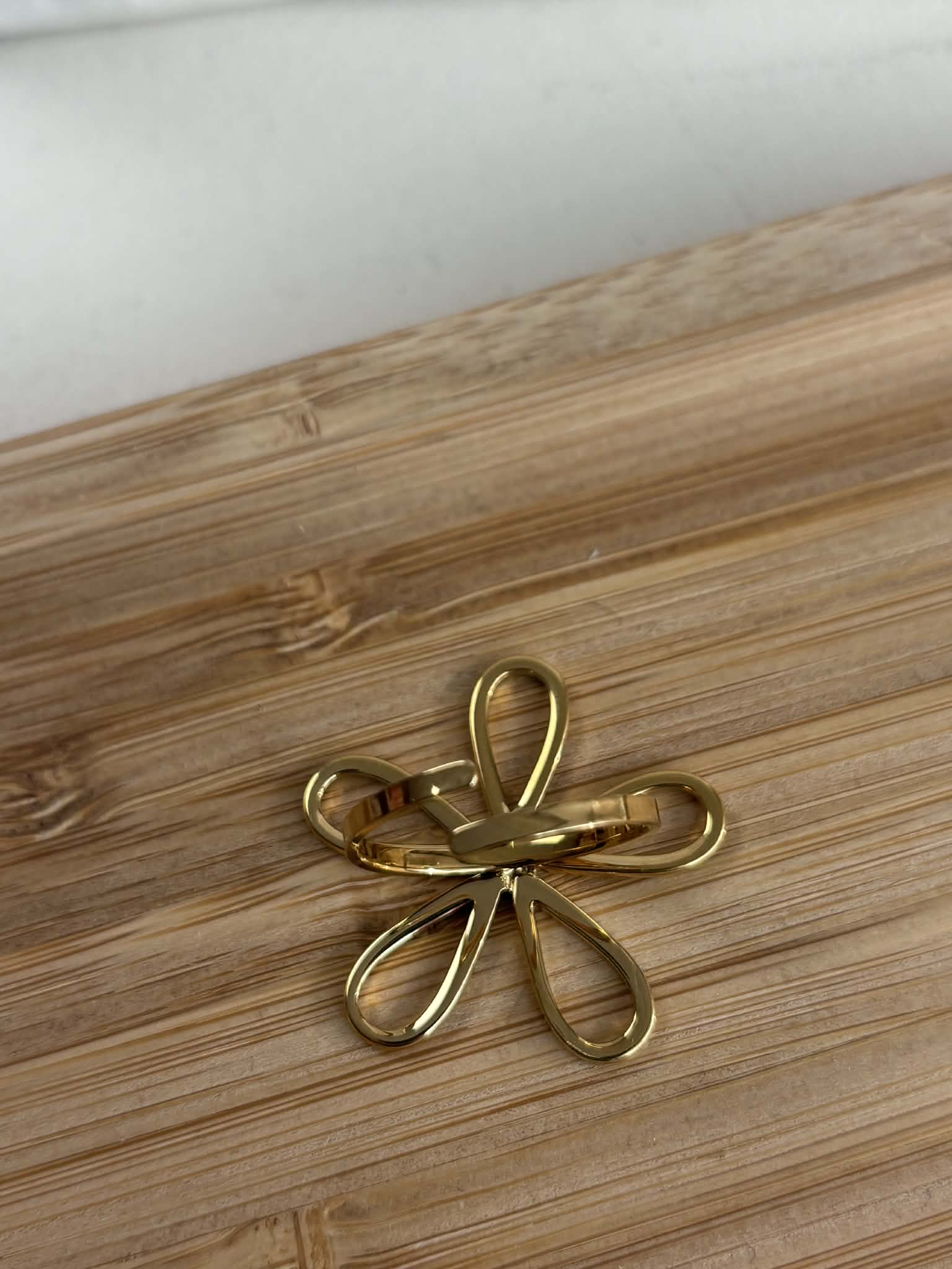 Bague fleur fine - doré