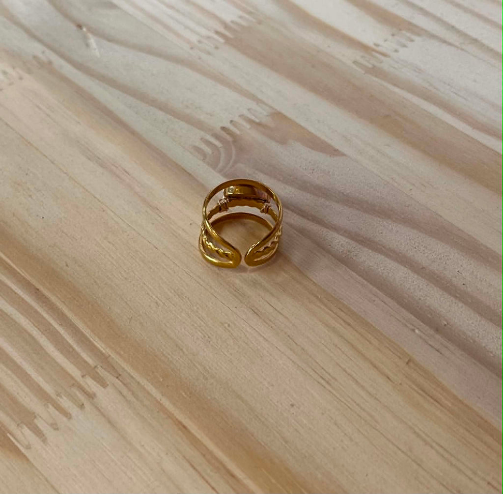 Bague doré coquillage
