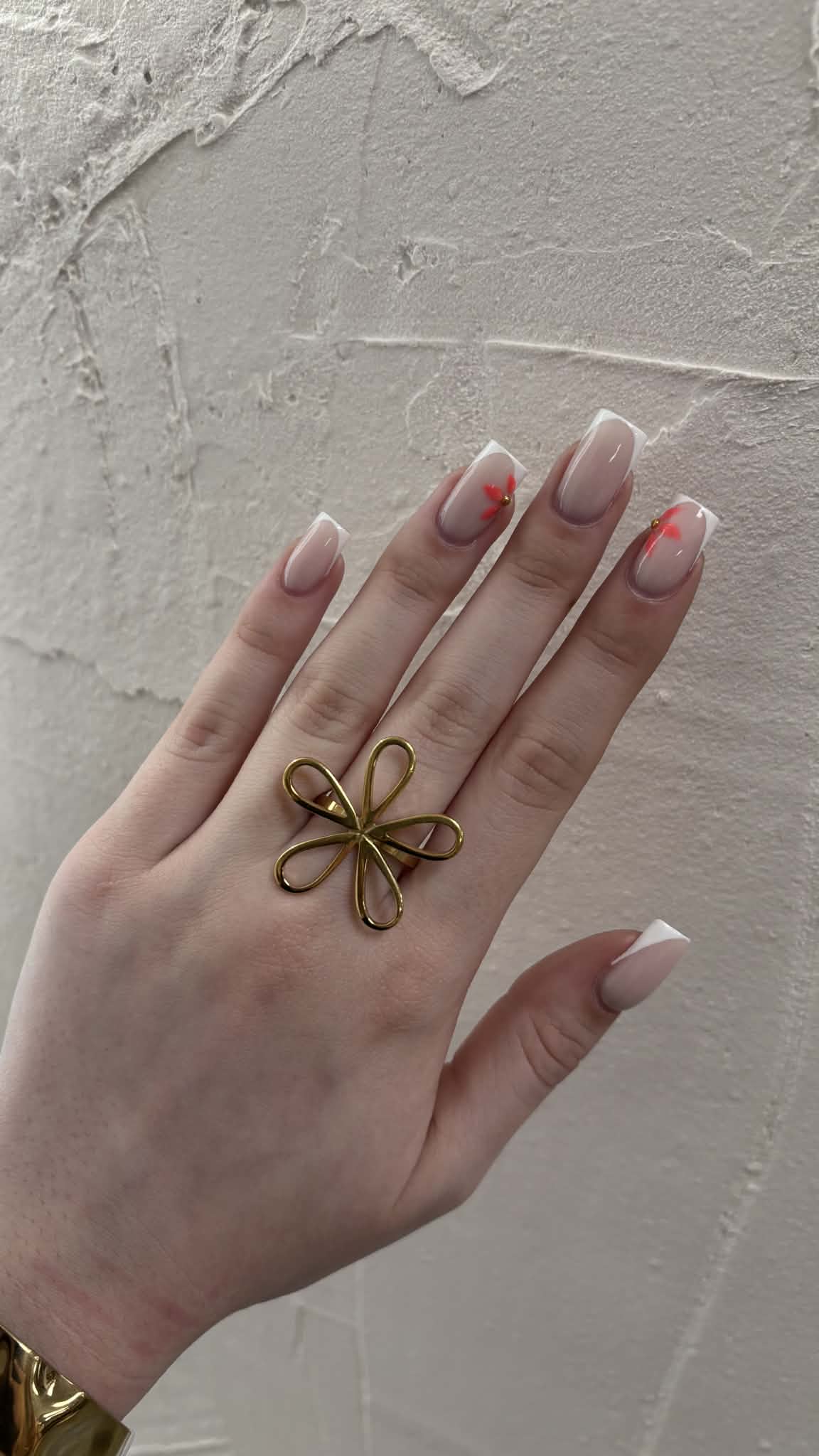 Bague fleur fine - doré