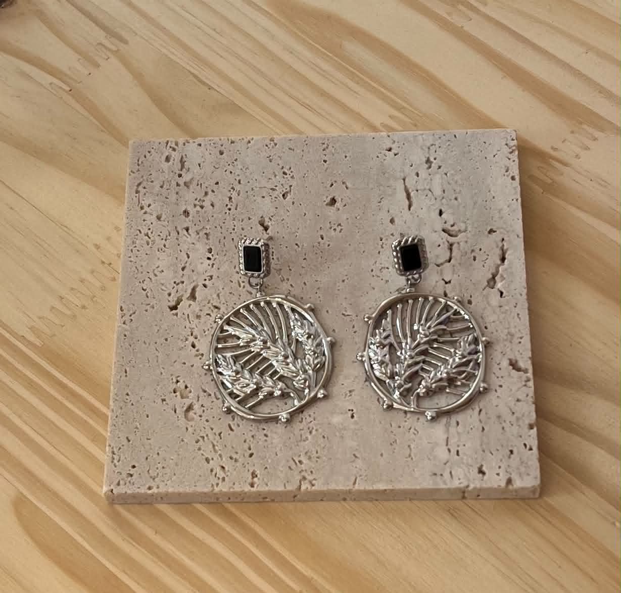 Boucle d'oreille ronde argenté