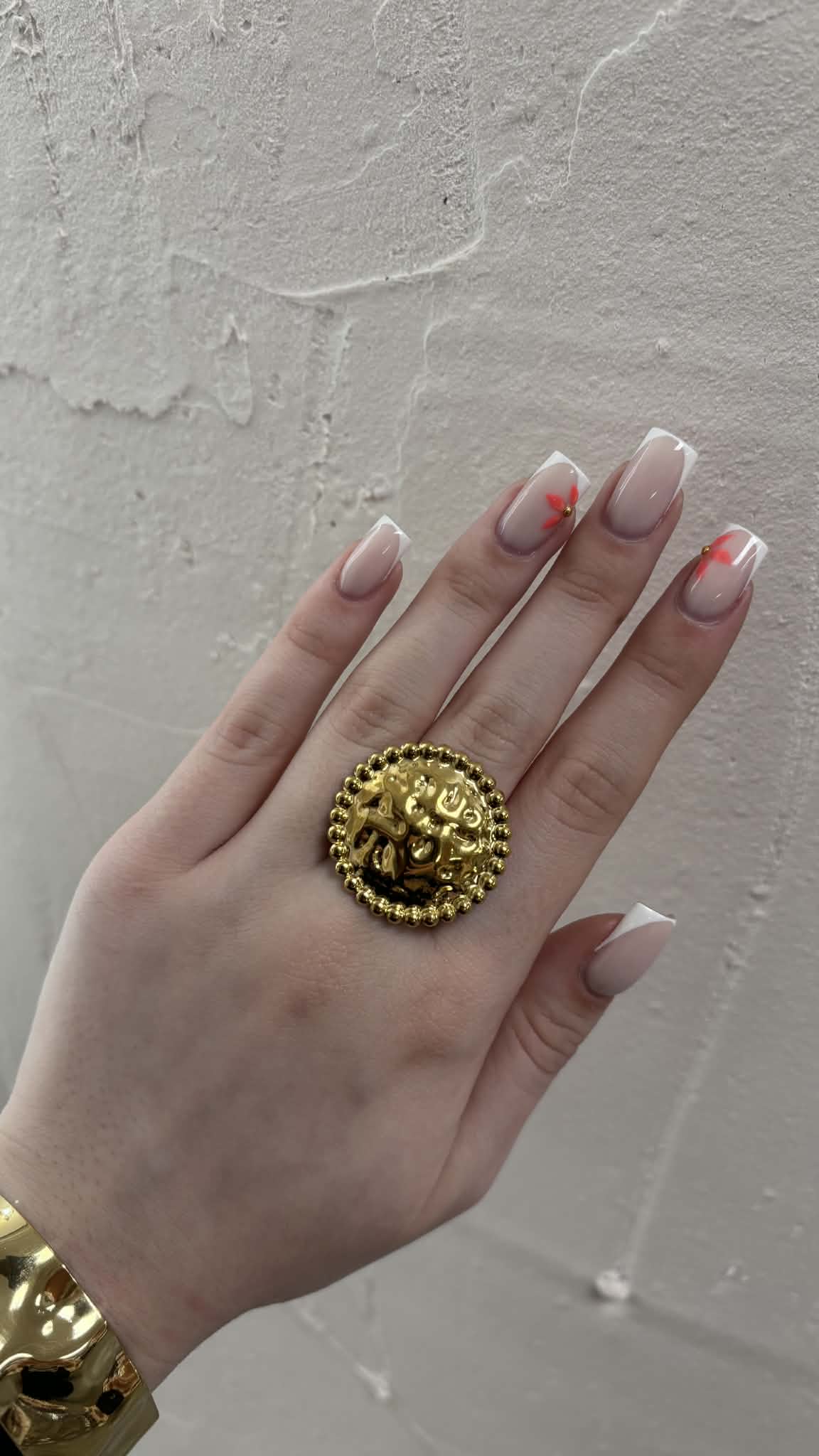 Bague médaillon - doré