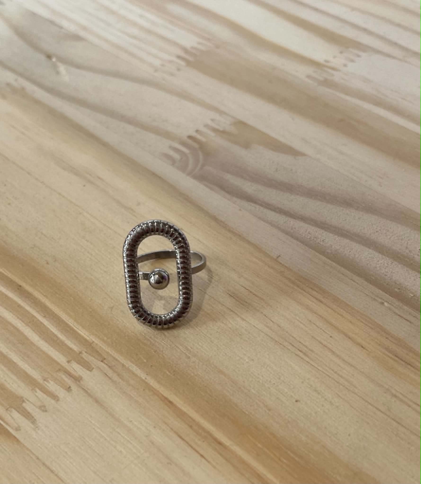 Bague argenté en acier inoxydable