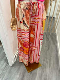 Pantalon rose a motifs