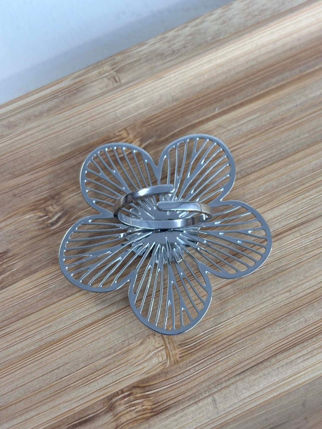 Bague grande fleur - argent