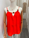 Haut orange a bretelle