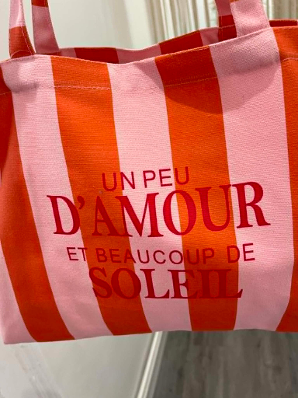 Sac a rayures rose et orange