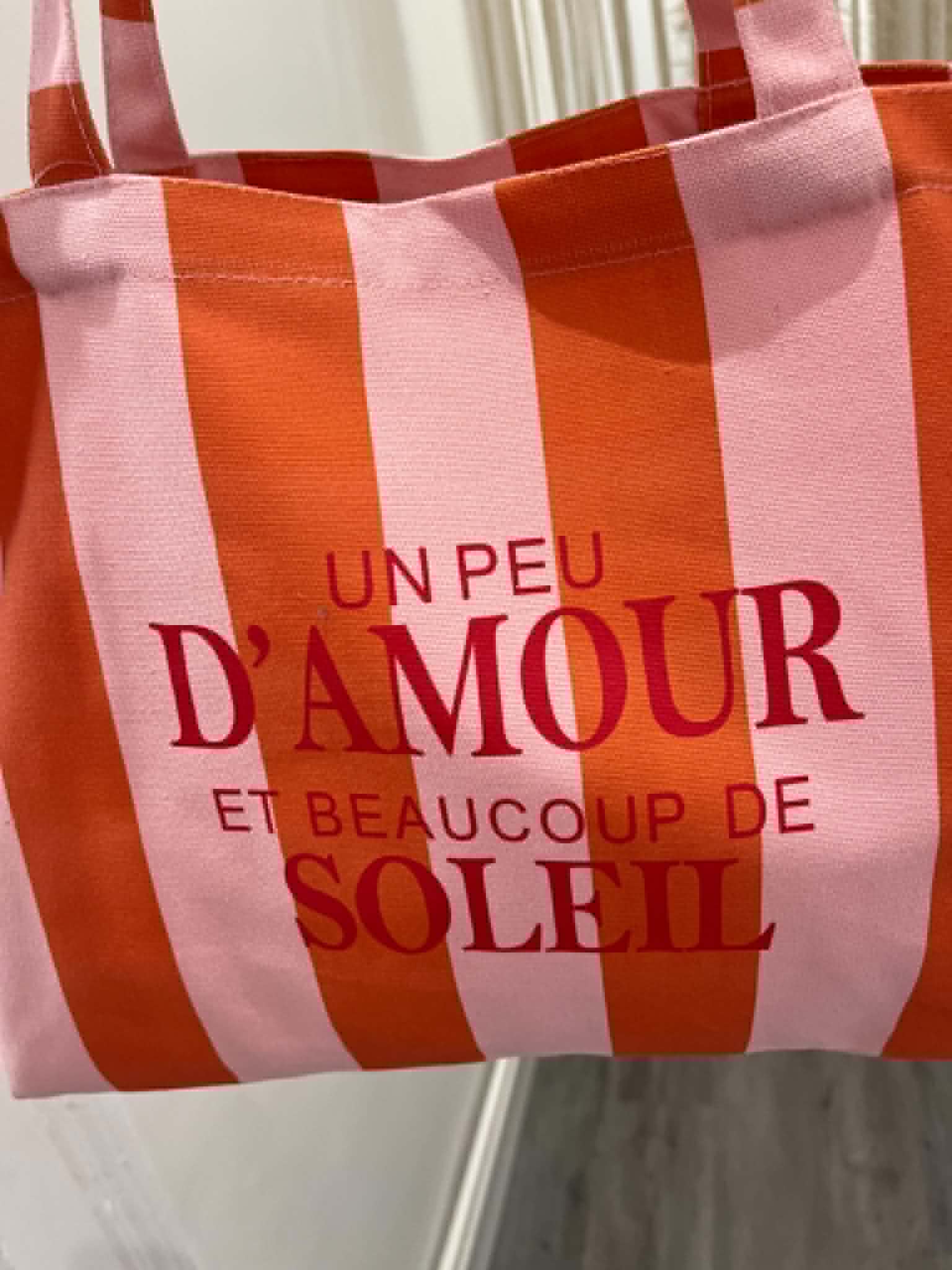 Sac a rayures rose et orange