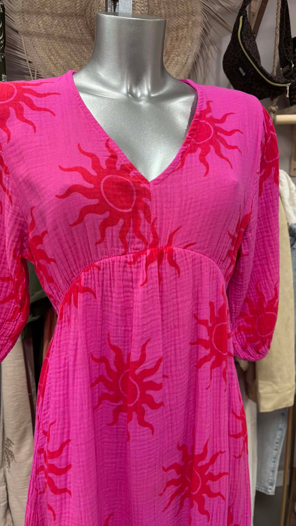 Robe soleil - rose et rouge