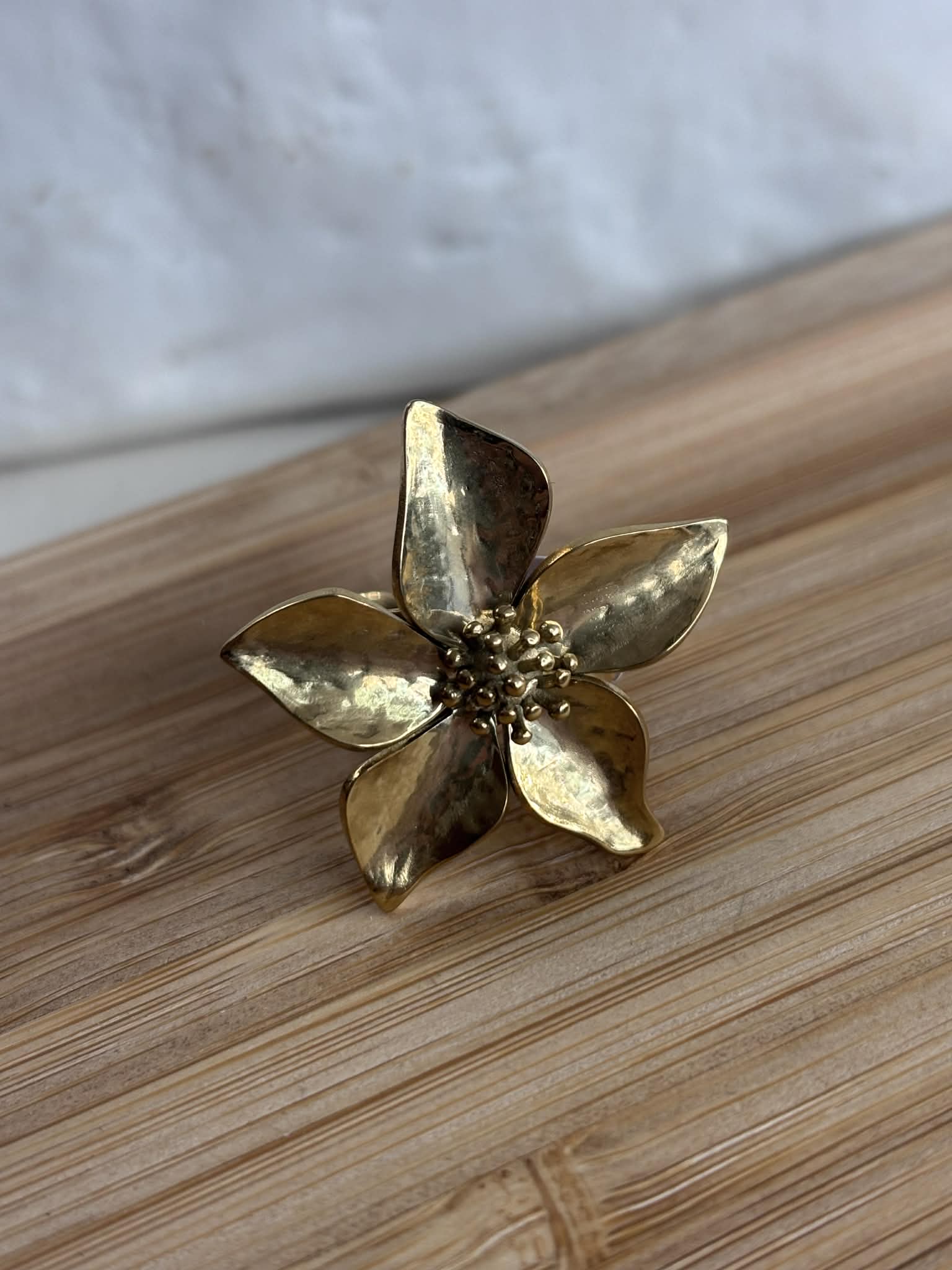 Bague fleur - doré