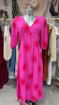 Robe soleil - rose et rouge